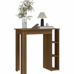 vidaXL Bartafel met schap 102x50x103,5 cm bewerkt hout bruin eiken