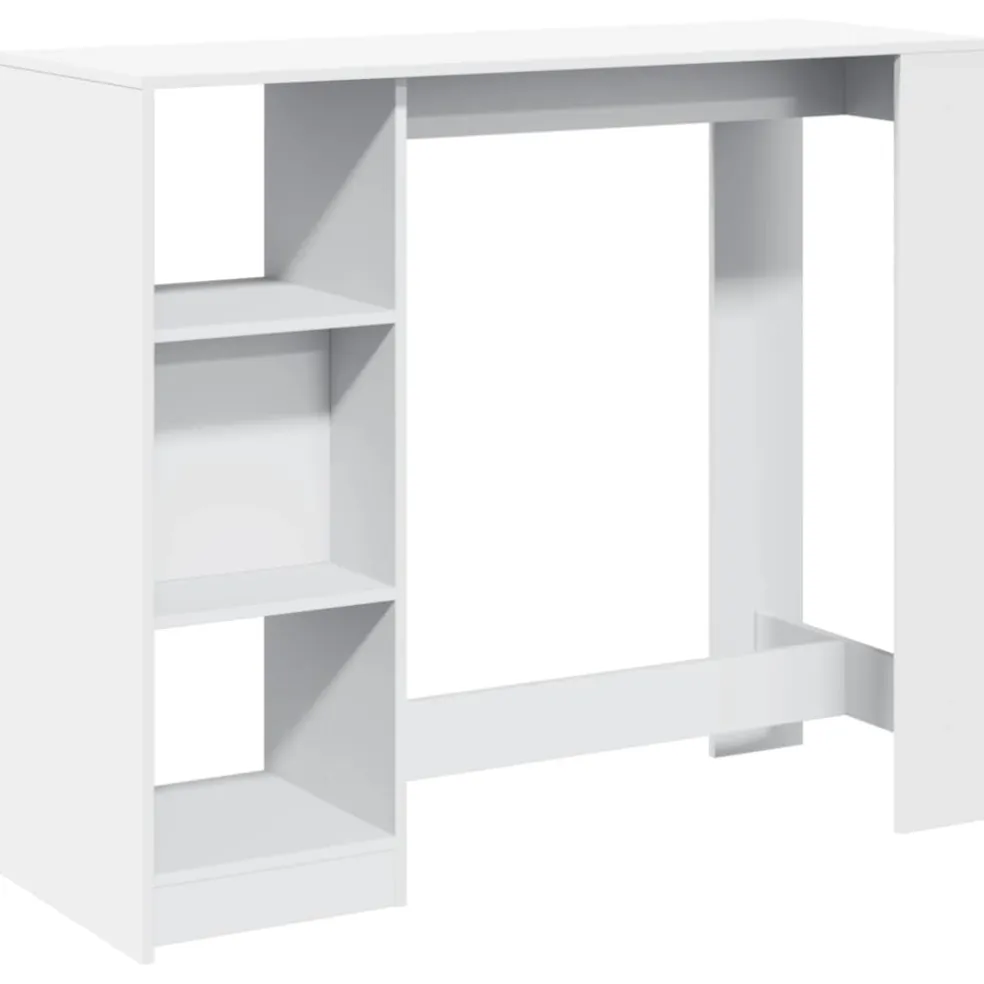 vidaXL Bartafel met schap 124x46x103,5 cm bewerkt hout wit