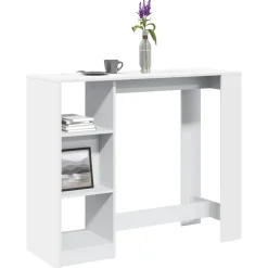 vidaXL Bartafel met schap 124x46x103,5 cm bewerkt hout wit