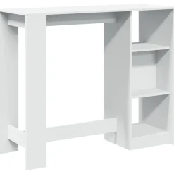 vidaXL Bartafel met schap 124x46x103,5 cm bewerkt hout wit