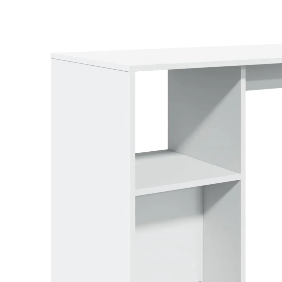 vidaXL Bartafel met schap 124x46x103,5 cm bewerkt hout wit