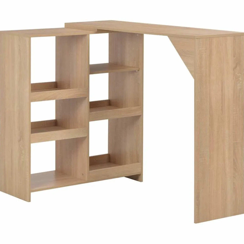 vidaXL Bartafel met verplaatsbaar schap 138x39x110 cm eikenkleurig