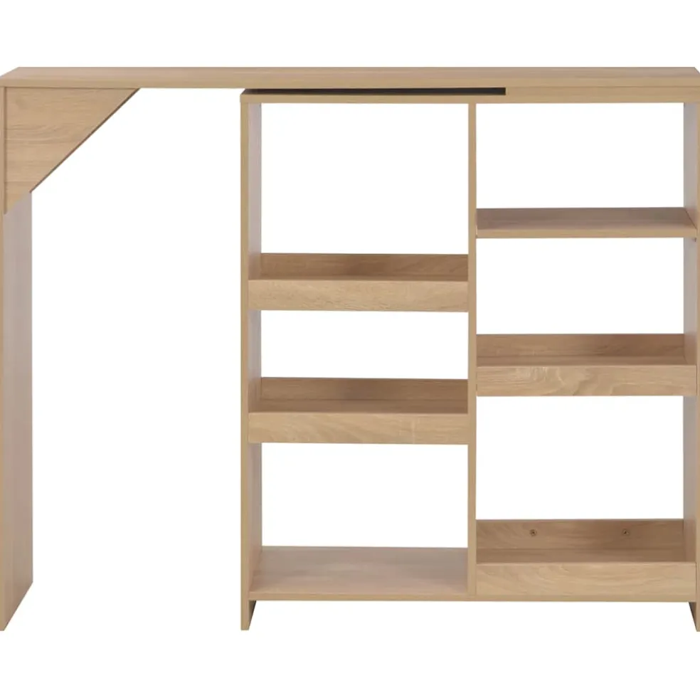 vidaXL Bartafel met verplaatsbaar schap 138x39x110 cm eikenkleurig