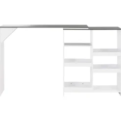 vidaXL Bartafel met verplaatsbaar schap 138x39x110 cm wit