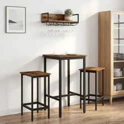 vidaXL Bartafel 52 x 52 x 90 cm Bewerkt hout Oud hout Rechthoekig