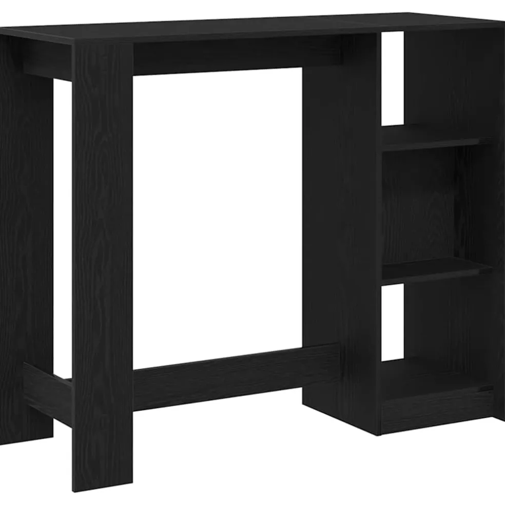 vidaXL Bartafel 124 x 46 x 103.5 cm Bewerkt hout Zwart Eiken