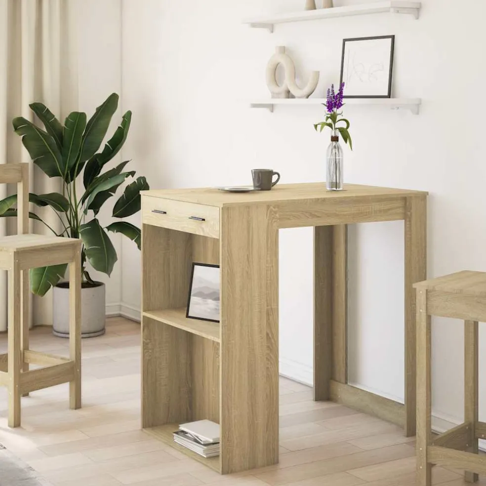 vidaXL Bartafel 102x70x103,5 cm bewerkt hout sonoma eikenkleurig