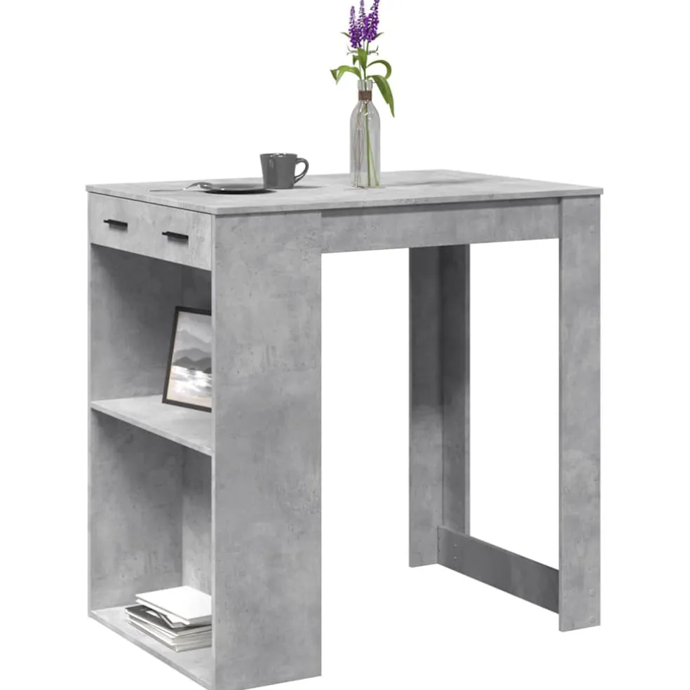 vidaXL Bartafel 102x70x103,5 cm bewerkt hout betongrijs