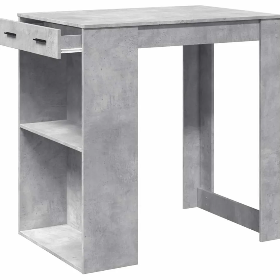 vidaXL Bartafel 102x70x103,5 cm bewerkt hout betongrijs