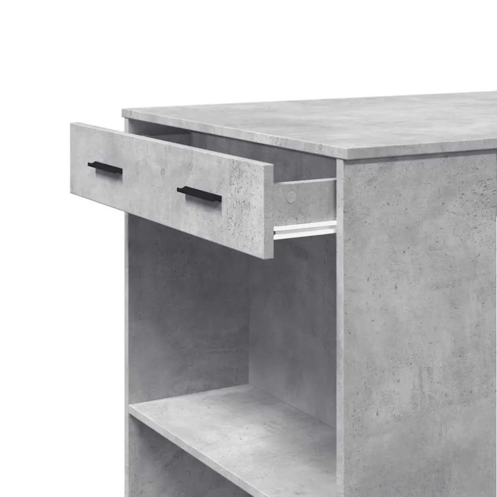 vidaXL Bartafel 102x70x103,5 cm bewerkt hout betongrijs