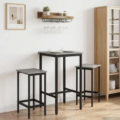 vidaXL Bartafel 52 x 52 x 90 cm Bewerkt hout Grijs Sonoma Rechthoekig