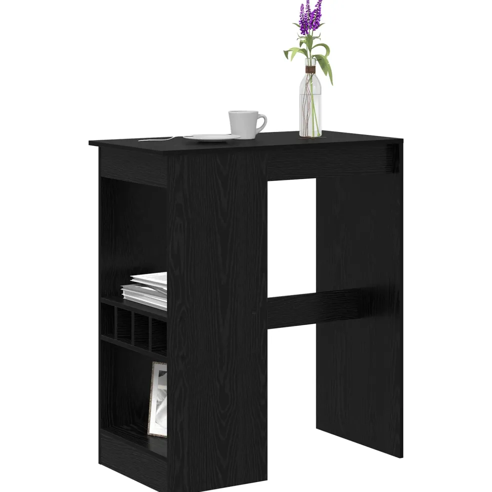 vidaXL Bartafel 90 x 47.5 x 103.5 cm Bewerkt hout Zwart Eiken