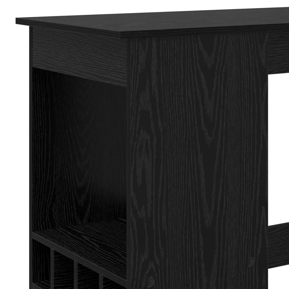 vidaXL Bartafel 90 x 47.5 x 103.5 cm Bewerkt hout Zwart Eiken