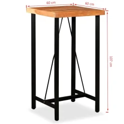 vidaXL Bartafel 60x60x107 cm massief acaciahout