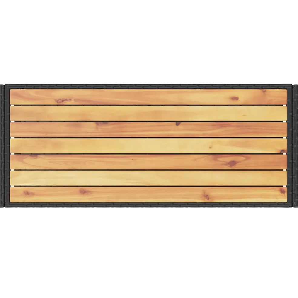 vidaXL Bartrolley 3-laags poly rattan en massief acaciahout zwart