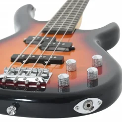 vidaXL Basgitaar voor beginners elektrisch met tas 4/4 46" bruin zwart