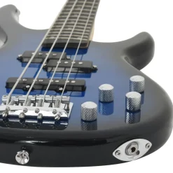 vidaXL Basgitaar voor beginners elektrisch met tas 4/4 46" blauw zwart