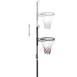 vidaXL Basketbalstandaard 216-250 cm polycarbonaat transparant