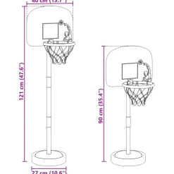 vidaXL Basketbalstandaard met bal en pomp hoogte verstelbaar 90/121 cm