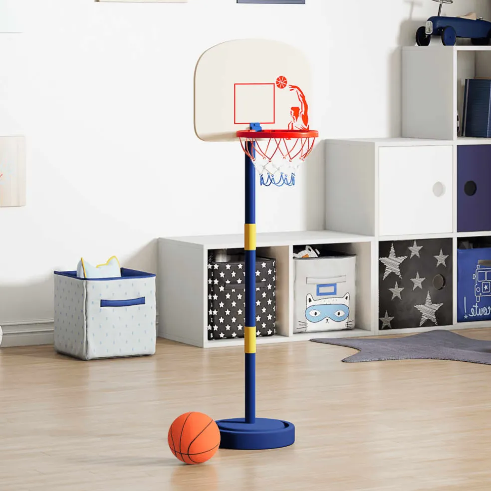 vidaXL Basketbalstandaard met bal en pomp hoogte verstelbaar 90/121 cm