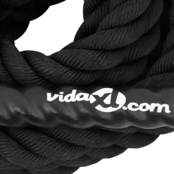 vidaXL Battle Rope Zwart 6 m 4,5 kg Polyester
