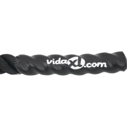 vidaXL Battle Rope Zwart 6 m 4,5 kg Polyester
