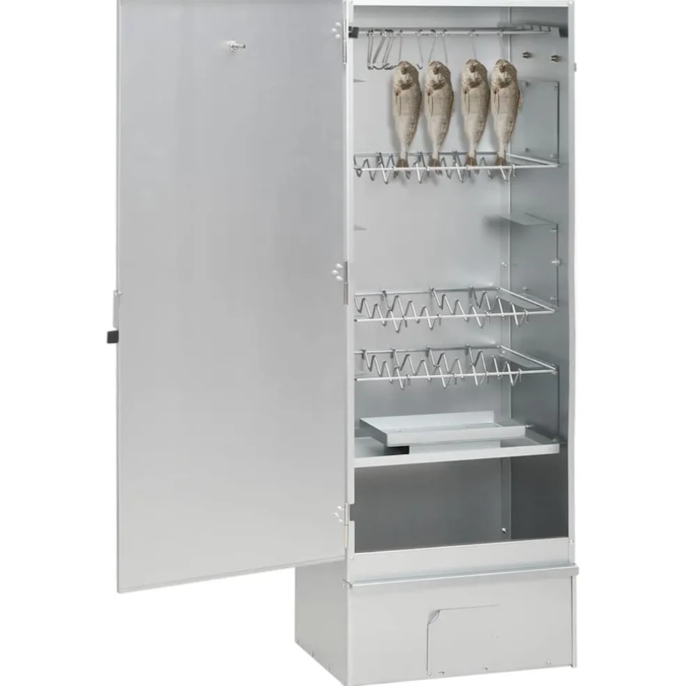 vidaXL BBQ-rookoven met houtsnippers 44,5x29x110 cm staal
