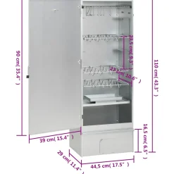 vidaXL BBQ-rookoven met houtsnippers 44,5x29x110 cm staal