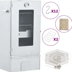 vidaXL BBQ-rookoven met koude rookgenerator gegalvaniseerd staal