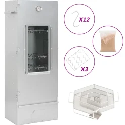 vidaXL BBQ-rookoven met koude rookgenerator gegalvaniseerd staal
