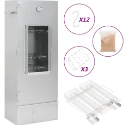 vidaXL BBQ-rookoven met koude rookgenerator gegalvaniseerd staal