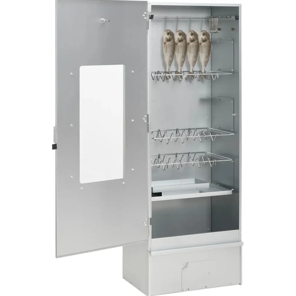 vidaXL BBQ-rookoven met koude rookgenerator gegalvaniseerd staal