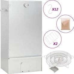 vidaXL BBQ-rookoven met koude rookgenerator gegalvaniseerd staal