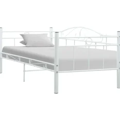 vidaXL Bedbank metaal wit 90x200 cm