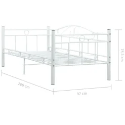 vidaXL Bedbank metaal wit 90x200 cm