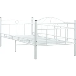 vidaXL Bedbank metaal wit 90x200 cm