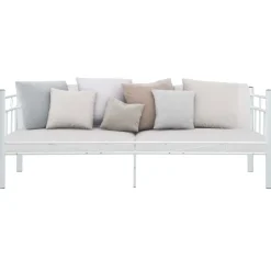 vidaXL Bedbank metaal wit 90x200 cm