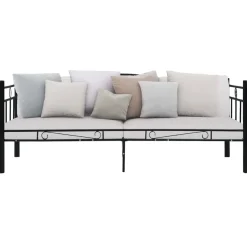 vidaXL Bedbank metaal zwart 90x200 cm