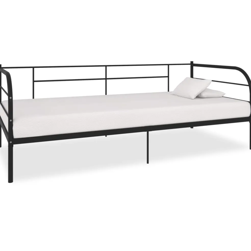 vidaXL Bedbank metaal zwart 90x200 cm