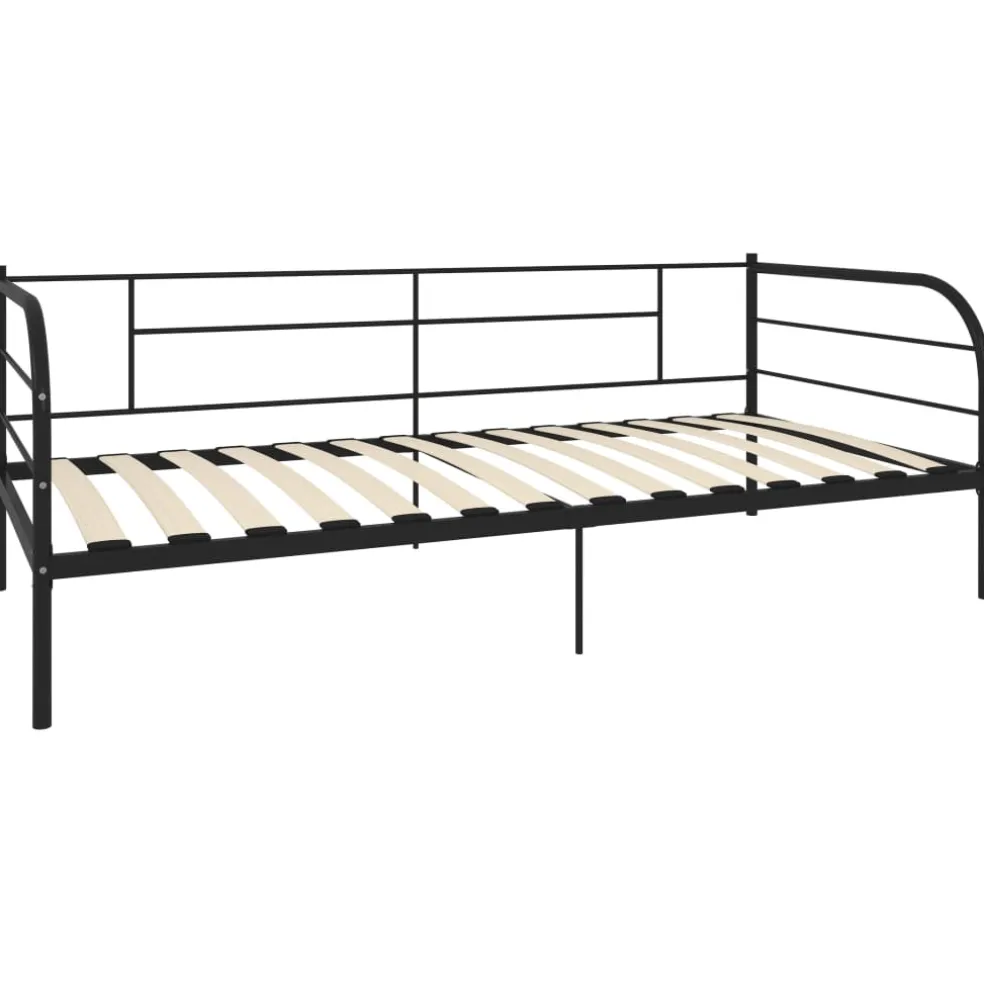 vidaXL Bedbank metaal zwart 90x200 cm