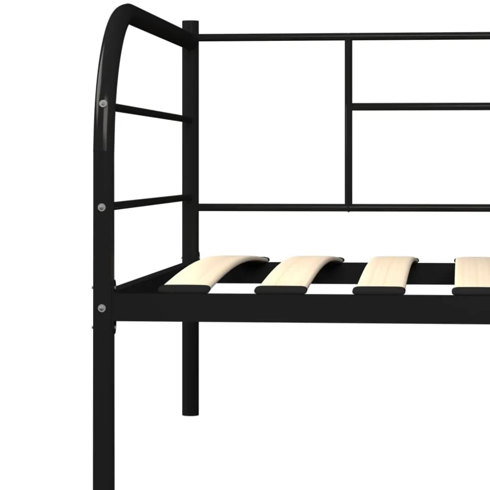vidaXL Bedbank metaal zwart 90x200 cm
