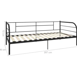 vidaXL Bedbank metaal zwart 90x200 cm