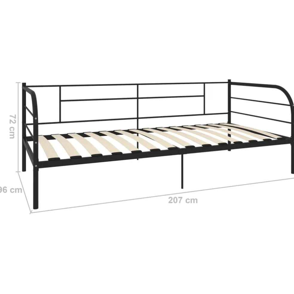vidaXL Bedbank metaal zwart 90x200 cm