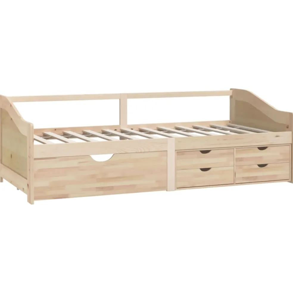 vidaXL Bedbank 3-zits met lades massief grenenhout 90x200 cm