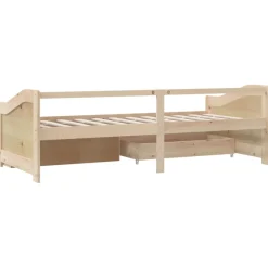 vidaXL Bedbank 3-zits met lades massief grenenhout 90x200 cm