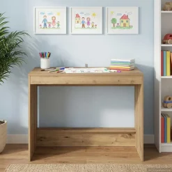 vidaXL Bed Bureau Artisanaal eiken Bewerkt hout 100 x 45 x 75 cm