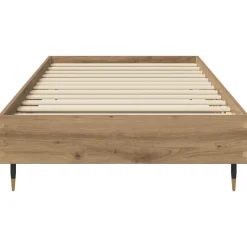 vidaXL Bedframe Artisanaal eiken 80 x 200 cm Bewerkt hout