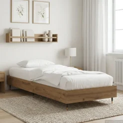 vidaXL Bedframe Artisanaal eiken 80 x 200 cm Bewerkt hout