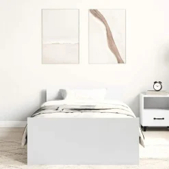 vidaXL Bedframe bewerkt hout wit 90x200 cm