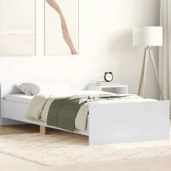 vidaXL Bedframe bewerkt hout wit 90x200 cm